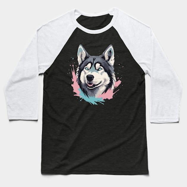 Husky Baseball T-Shirt by Ray Crimson